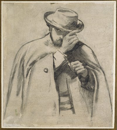 Dante Gabriel Rossetti (Kohle auf grauem Papier) von Charles Keene